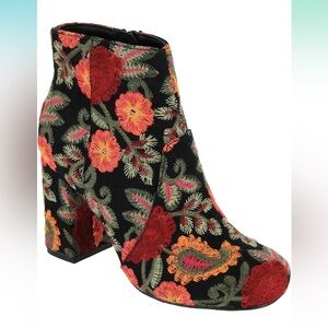 MIA Floral Embroidered Heeled Boots